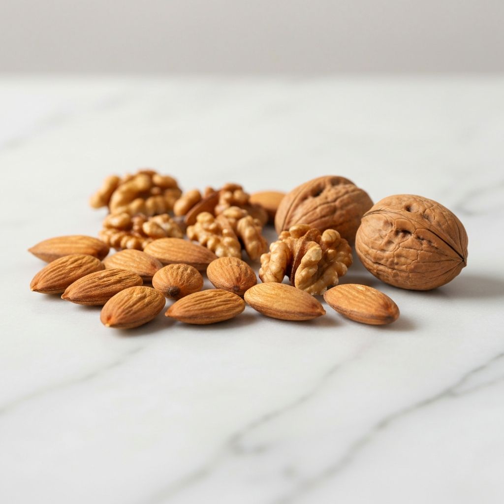 Mandeln und Walnüsse
